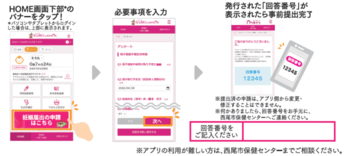 アプリから妊娠届出書の申請を行うイラスト