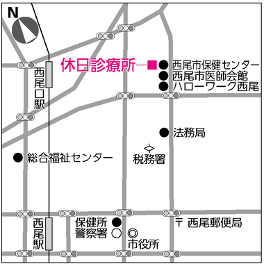 休日診療所周辺地図