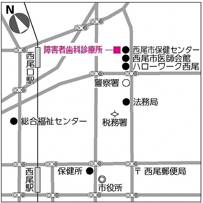 障害者歯科診療所　周辺地図