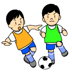 イラスト：サッカーをする様子