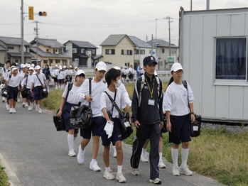 写真：避難訓練の様子