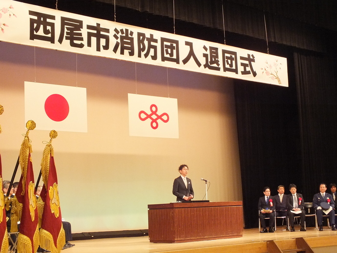 写真：退団団長あいさつ