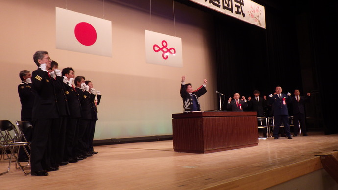 写真:火の用心三唱 中村直行議員