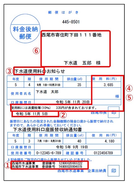 下水道使用料のお知らせ