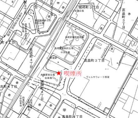 喫煙所の位置を示す図面